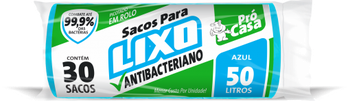 SACO P/LIXO PRO CASA ROLL AZUL C/30 50LT