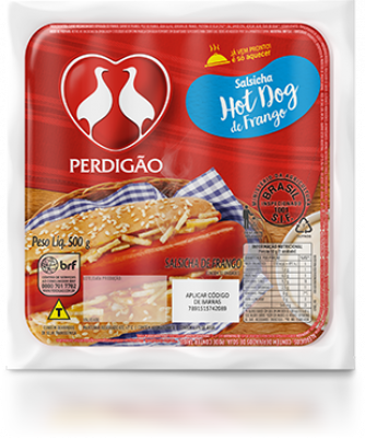 SALSICHA PERDIGAO HOT DOG FRANGO 500G