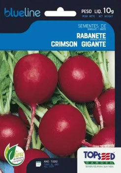 SEMENTE TOPSEED RABANETE CRIMSON GIGANTE 10G