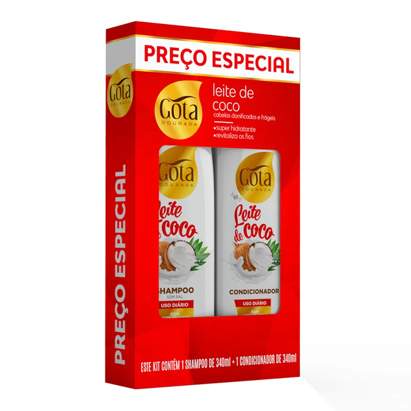 SHAMPOO+CONDICIONADOR GOTA DOURADA LEITE DE COCO 340ML