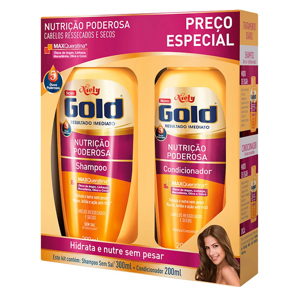 SHAMPOO+CONDICIONADOR NIELY GOLD NUTRICAO PODEROSA 300ML+200ML