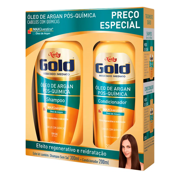 SHAMPOO+CONDICIONADOR NIELY GOLD OLEO ARGAN 300ML+200ML