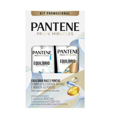 SHAMPOO+CONDICIONADOR PANTENE EQUILIBRIO RAIZ E PONTAS 400ML+150ML