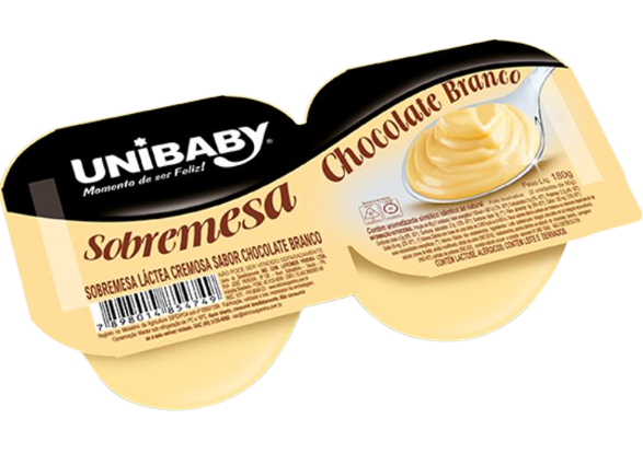 SOBREMESA LACTEA UNIBABY CREMOSO CHOCOLATE BRANCO 180G