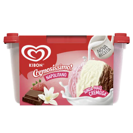 SORVETE KIBON CREMOSISSIMO NAPOLITANO 1,5LT