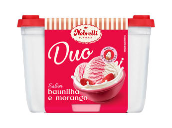 SORVETE NOBRELLI DUO MORANGO C/BAUNILHA 1,3LT