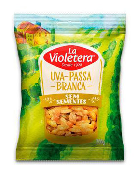 UVA PASSA LA VIOLETERA BRANCA S/SEMENTE 200G