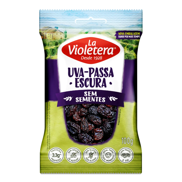UVA PASSA LA VIOLETERA ESCURA S/SEMENTE 100G