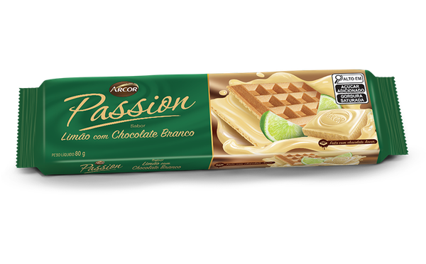 WAFER ARCOR PASSION LIMAO C/CHOCOLATE BRANCO 80G
