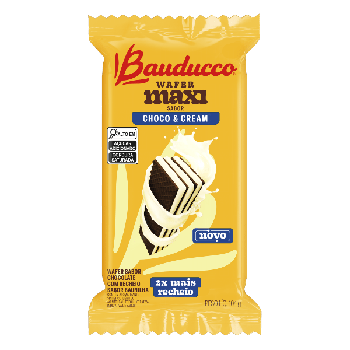 WAFER BAUDUCCO MAXI CHOCO E CREAM 104G