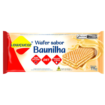 WAFER LOWCUCAR ZERO BAUNILHA 115G