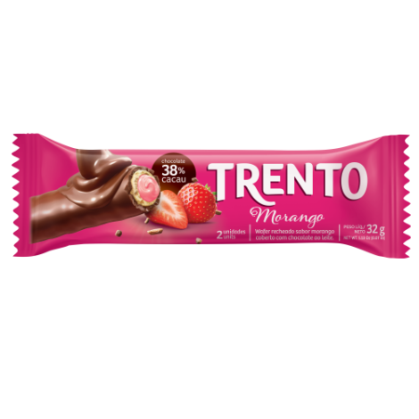 WAFER TRENTO CHOCOLATE C/MORANGO 32G