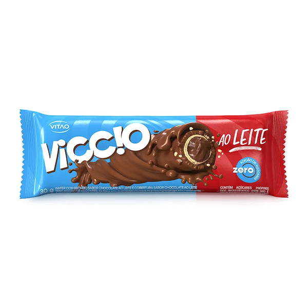 WAFER VITAO VICCIO ROLL ZERO AO LEITE 30G