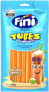 BALA FINI TUBES TROPICAL TANGERINA E PESSEGO 80G