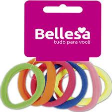 ELASTICO P/CABELO BELLESA MEIA COLORIDO C/6