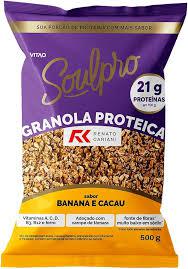 GRANOLA PROTEICA SOULPRO BANANA E CACAU 500G
