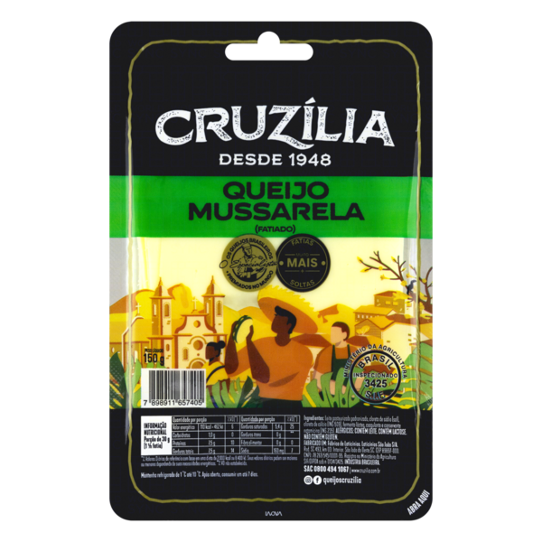QUEIJO CRUZILIA MUSSARELA FATIADO 300G
