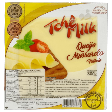 QUEIJO MUSSARELA TCHE MILK INTERFOLHADO 300GR