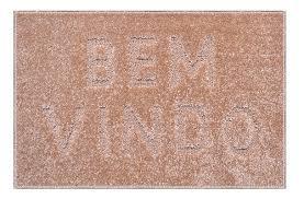 TAPETE BOUCLE BEM VINDO 0,50X0,80 BEGE