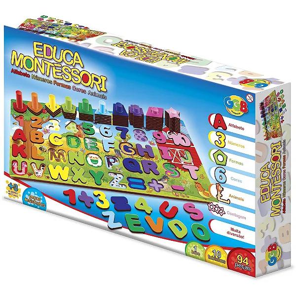 BRINQUEDO GGB EDUCA MONTESSORI - LETRAS, NUMEROS,