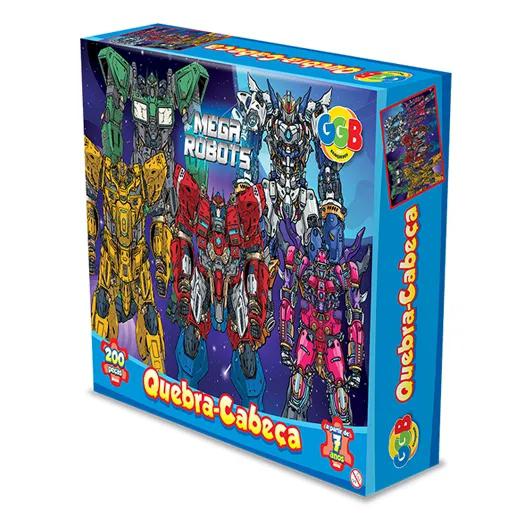 BRINQUEDO GGB QUEBRA-CABECA 200 PCS - MEGA ROBOTS