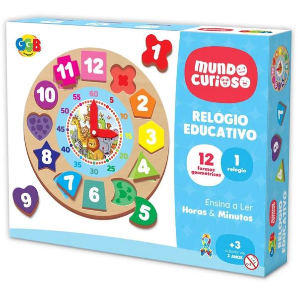 BRINQUEDO GGB RELOGIO EDUCATIVO - NUMEROS E FORMAS