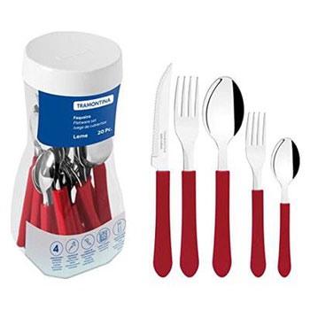 CJ.TALHER TRAMONTINA 20PCS VERM.