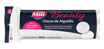 DISCO ALGODAO MILI BEAUTY C/100