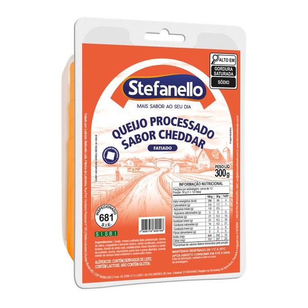 QUEIJO STEFANELLO PROCESSADO CHEDDAR FAT.300G