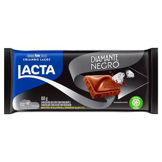 CHOCOLATE LACTA DIAMANTE NEGRO 80G