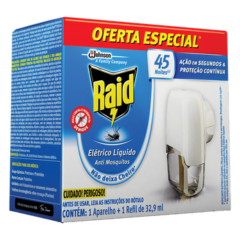 INSETICIDA RAID ELET APARELHO 45N