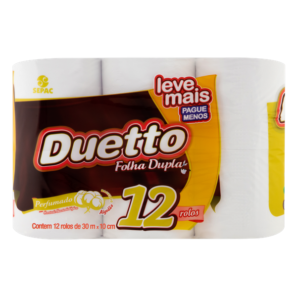 PAPEL HIGIENICO DUETTO FOLHA DUPLA 12R