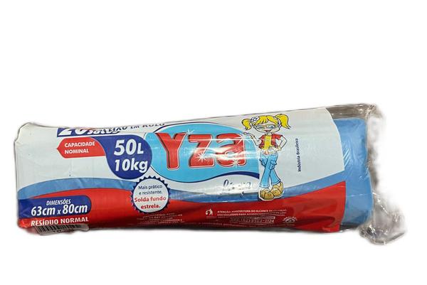 SACO LIXO YZA ROLO AZUL 50LT