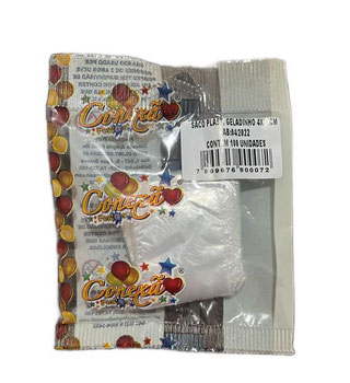 SACO PLASTICO GELADINHO 100UN 4X23CM