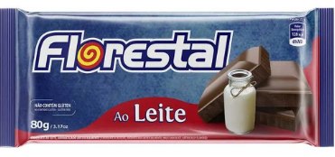 BARRA CHOCOLATE FLORESTAL 80G AO LEITE