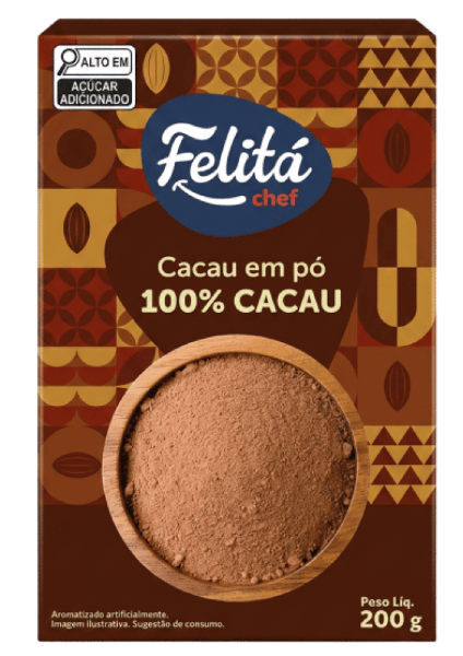 CACAU PO 100% 200G FELITA