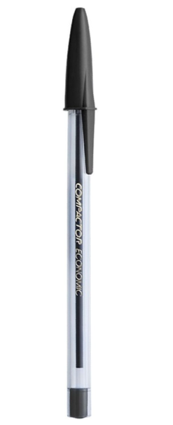 CANETA COMPAC ECONOMIC PRETA 1.0MM