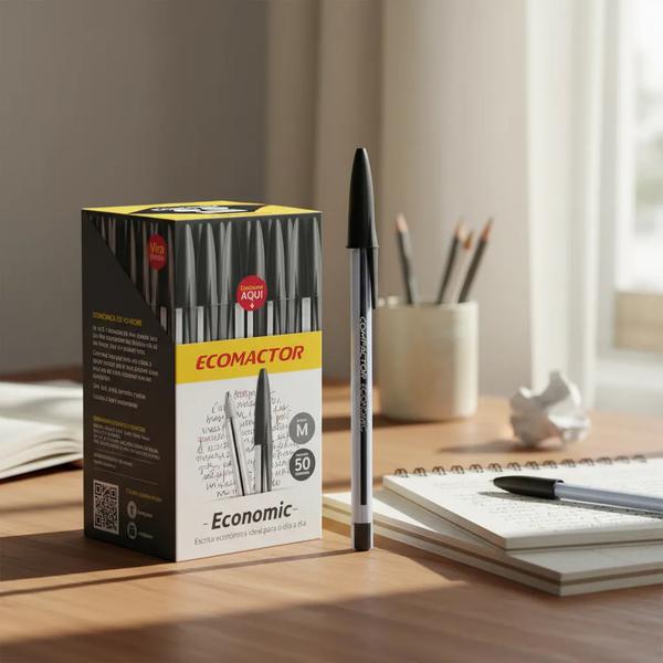 CANETA COMPAC ECONOMIC PRETA 1.0MM