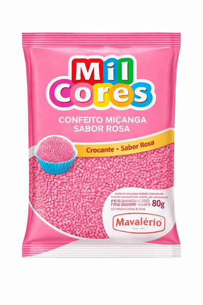 CONFEITO CHOC MICANGA 80G MIL CORES ROSA