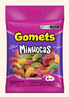 GOMETS GOMA MINHOCA FRUTAS 100GR