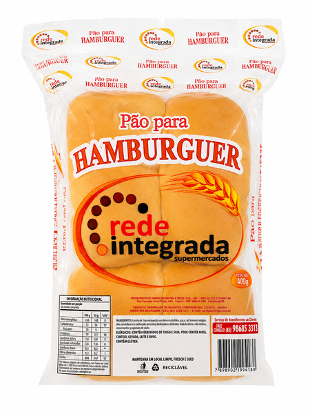 PAO HAMB 400G REDE INTEGRADA
