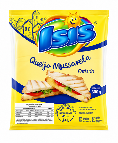 QUEIJO MUSSARELA 300G FATIADO ISIS