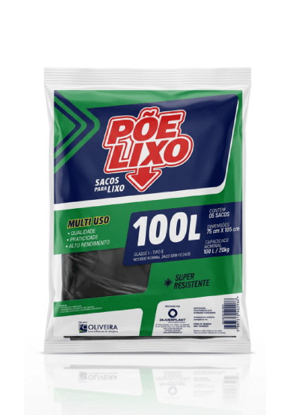 SACO LIXO POELIXO C/5 100L