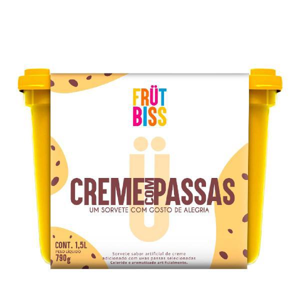 SORVETE FRUT BISS 1,5L CREME C/PASSAS