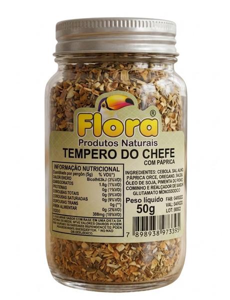 TEMPERO DO CHEFE C/ PAPRICA 50G POTE FLORA