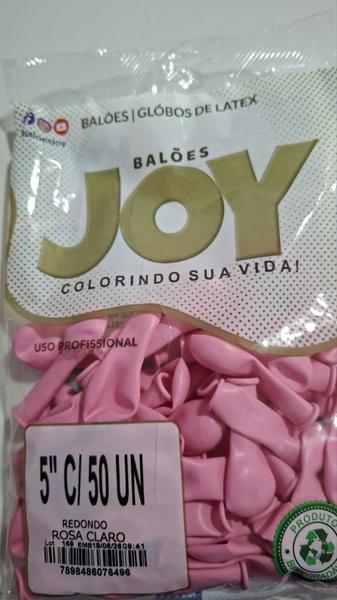 BALÃO 5 ROSA CLARO C/50 REDONDO