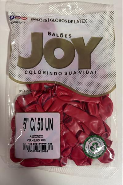 BALÃO 5 VERMELHO RUBI C/50 REDONDO
