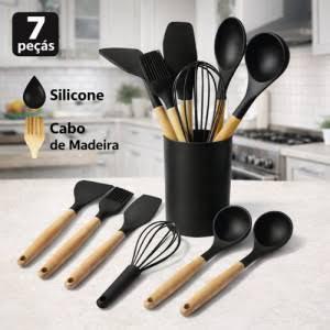 CONJ. UTENSILHOS SILICONE PT 7PÇS