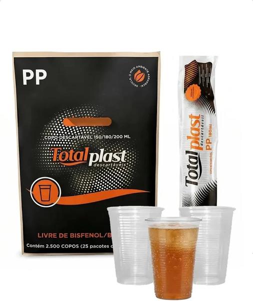 COPO DESCARTAVEL TOTAL PLAST PP 200ML C/25