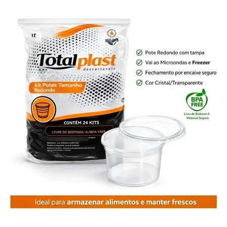 KIT POTE PP REDONDO TOTAL PLAST 500ML